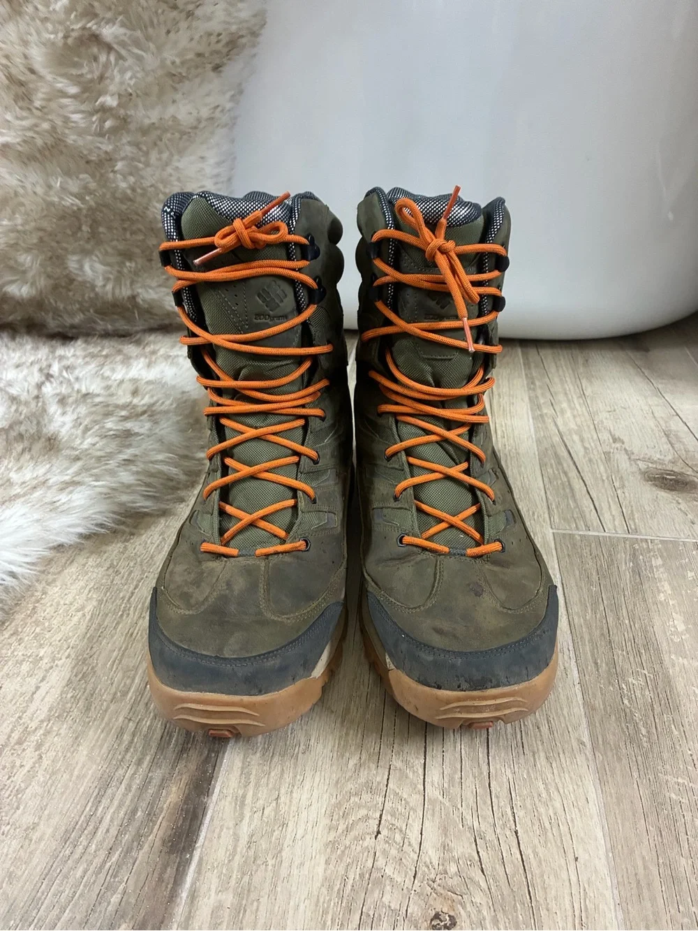 Columbia Omni-Grip Waterproof Hunting Hiking Boots Men’s Size 15 Olive Orange